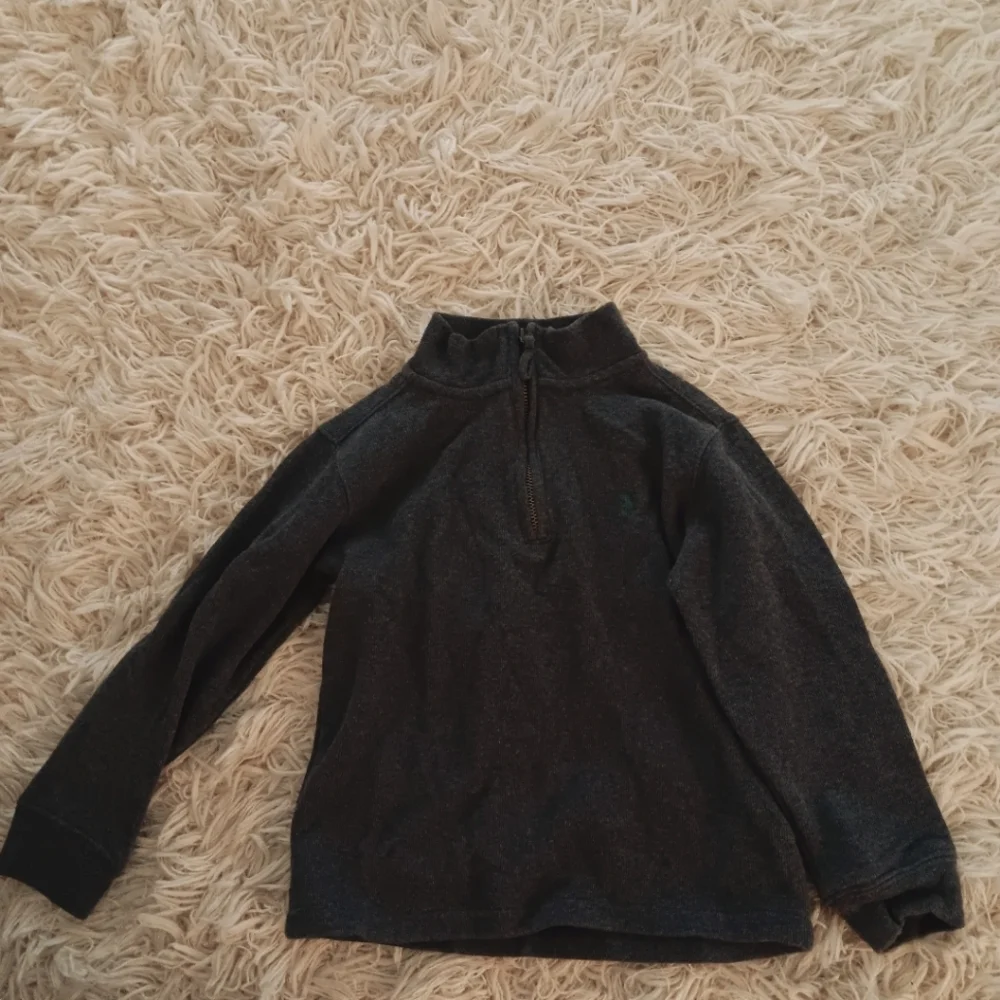 Polo Ralph Lauren Sweater Boys Size 6 Gray Cotton Knit 1/4 Zip